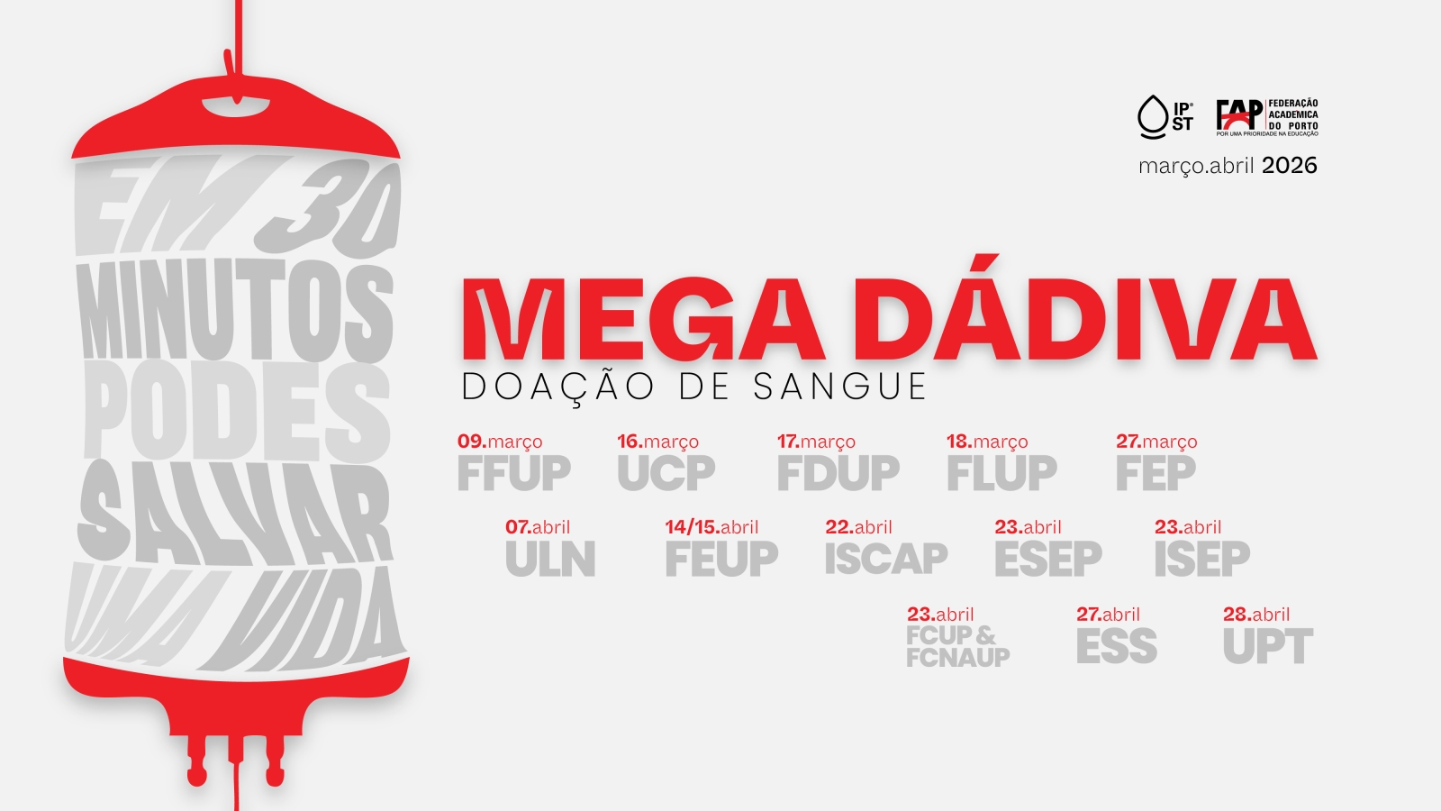 Mega Dádiva de Sangue e Medula Óssea arranca hoje na Academia do Porto